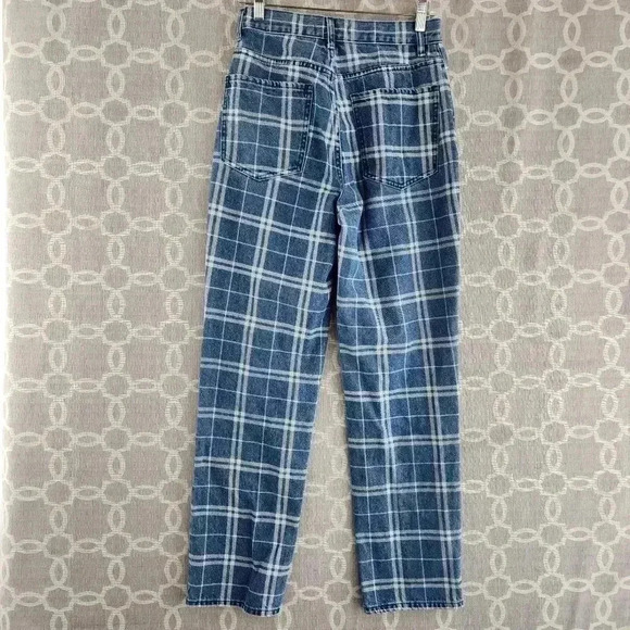 Pacsun Button Fly High Rise Dad Jeans Plaid Jeans Women's 26 - Picture 2 of 10